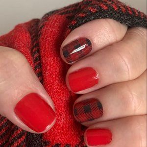 Good Girls Gone Plaid- Red & Black Mixed Mani Nail Polish Strips